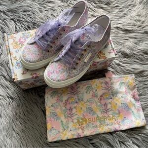 LOVESHACKFANCY NIB x SUPERGA sneaker in lavender blooms